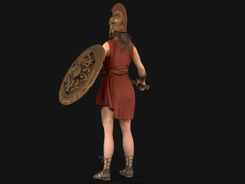 Gadis Prajurit Mitos Model 3D