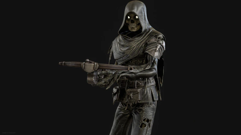 Skeleton Crossbowman 3D Model .c4d .max .obj .3ds .fbx .stl .blend