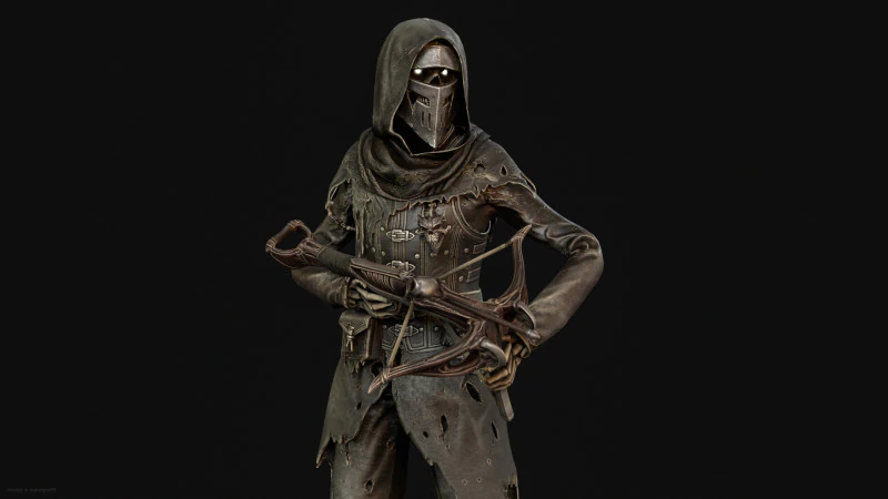 Skeleton Crossbowman2 3D Model .c4d .max .obj .3ds .fbx .stl .blend 