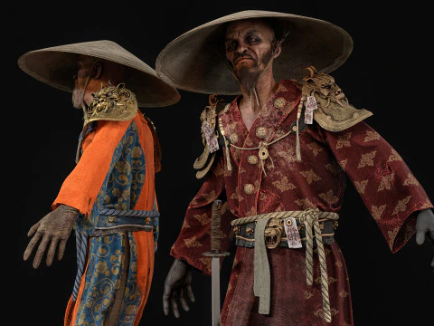 Old Samurai 3D Model