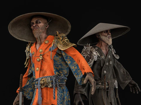 Old Samurai 3D Model