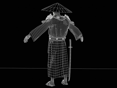Old Samurai 3D Model