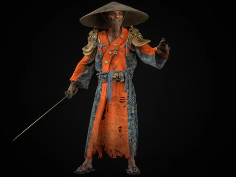 Old Samurai 3D Model