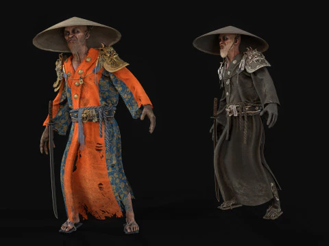 Old Samurai 3D Model