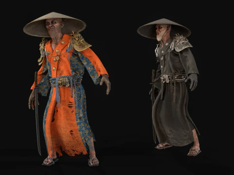 Old Samurai 3D Model