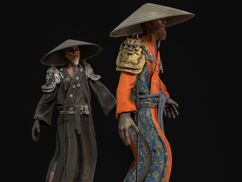 Old Samurai 3D Model
