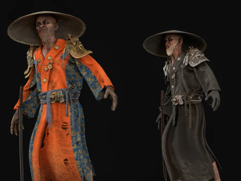 Old Samurai 3D Model