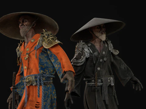 Old Samurai 3D Model