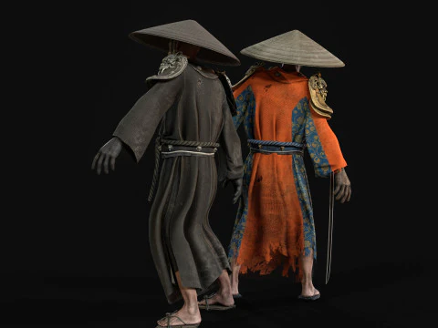 Old Samurai 3D Model