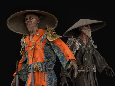 Old Samurai 3D Model