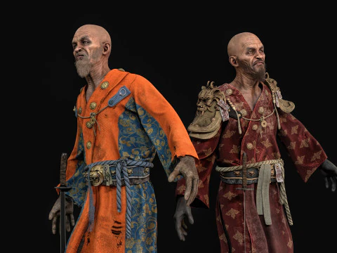Old Samurai 3D Model
