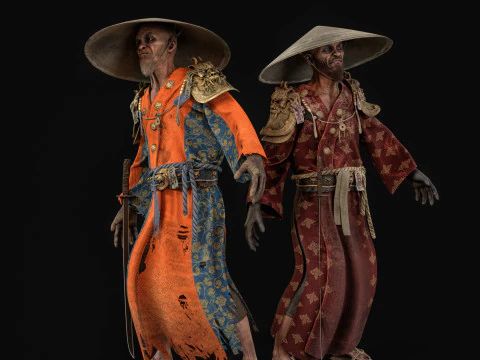 Old Samurai 3D Model