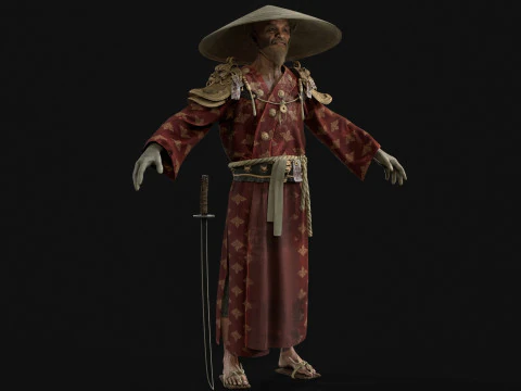 Old Samurai 3D Model