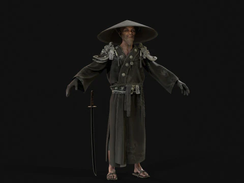 Old Samurai 3D Model