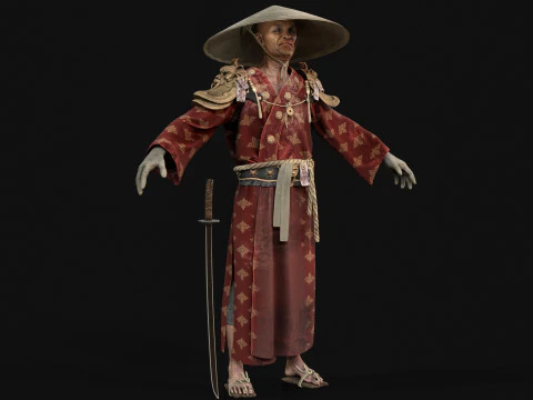 Old Samurai 3D Model