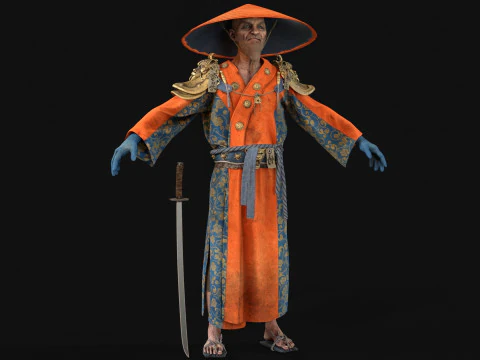 Old Samurai 3D Model