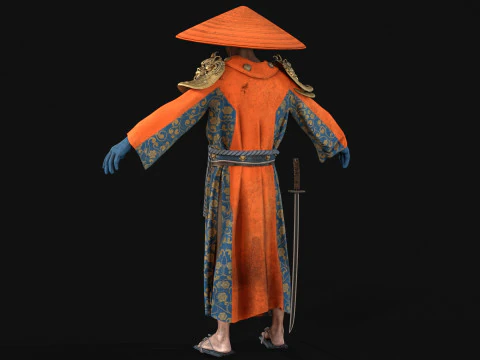 Old Samurai 3D Model
