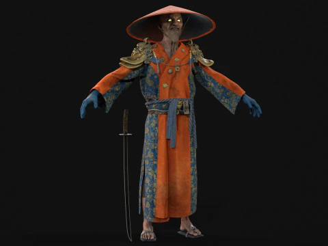 Old Samurai 3D Model