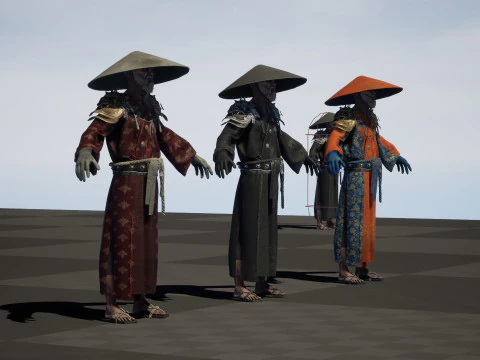 Old Samurai 3D Model