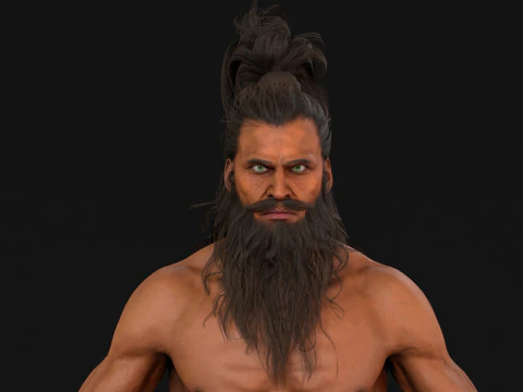 2ManHairBeard 3D Model