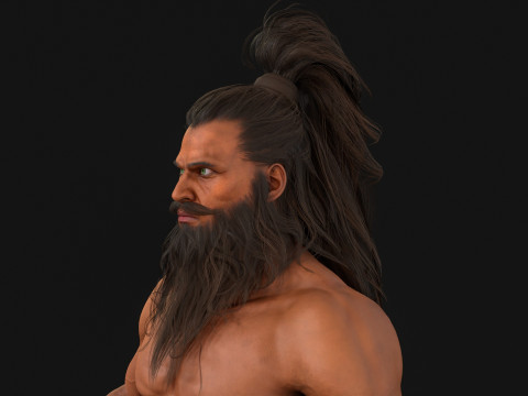 2ManHairBeard 3D Model