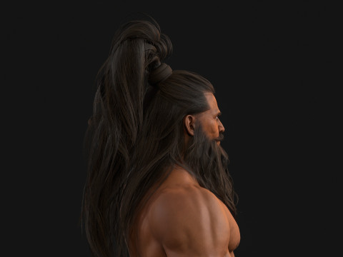 2ManHairBeard 3D Model