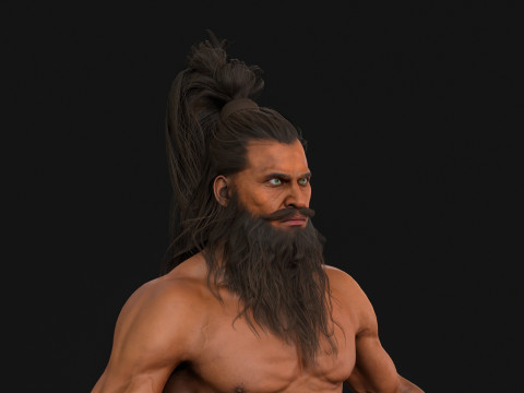 2ManHairBeard 3D Model
