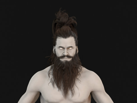2ManHairBeard 3D Model