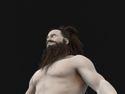 2ManHairBeard 3D Model