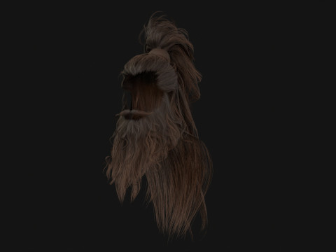 2ManHairBeard 3D Model