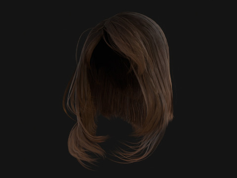 3Kobieta Długie Kare Model 3D