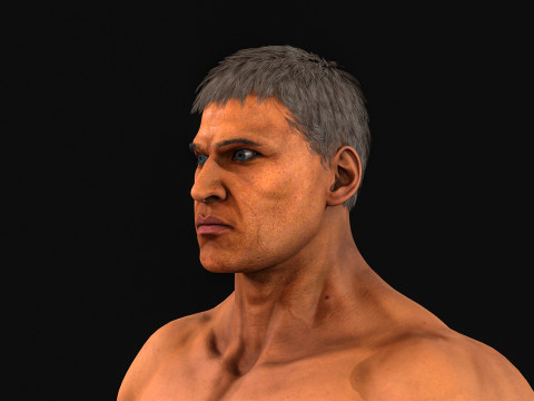 Rambut Pendek 4Pria Model 3D