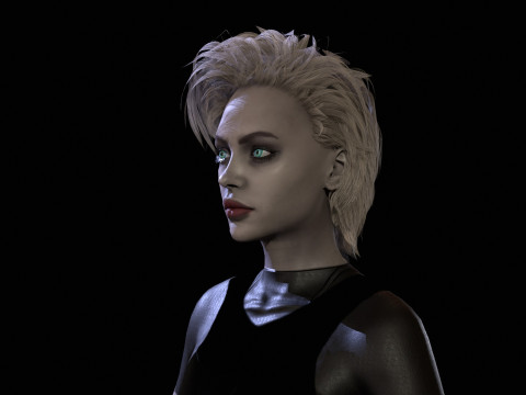 5Woman Short Hair 3D Model