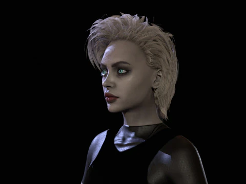 5Donna Capelli Corti Modello 3D