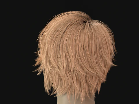 6Woman Short Hair2 3D Model