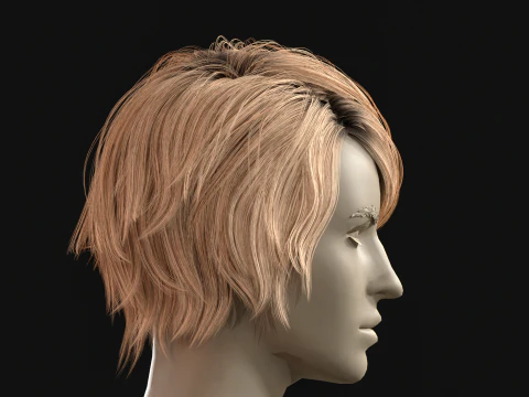 6Woman Short Hair2 3D Model