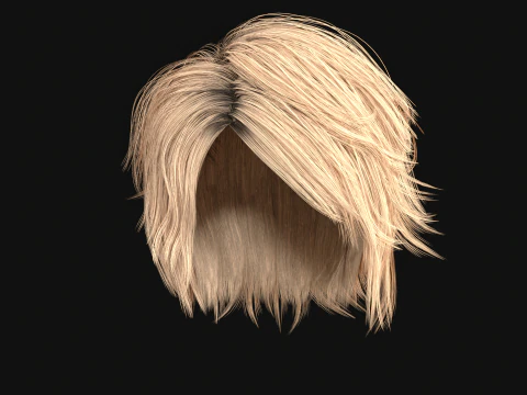 6Woman Short Hair2 3D Model