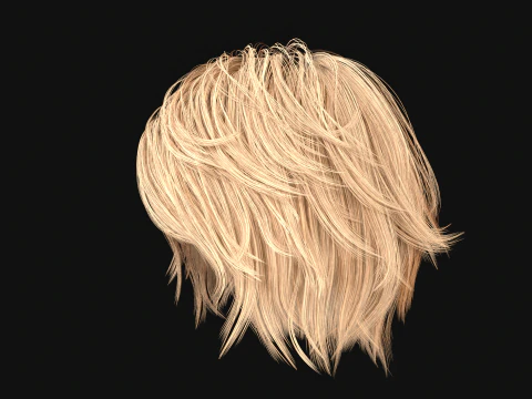 6Woman Short Hair2 3D Model