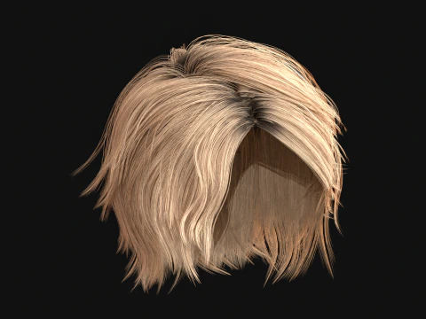 6Woman Short Hair2 3D Model