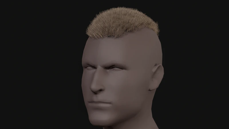 7Man buzzcut Hair 3D Model .c4d .max .obj .3ds .fbx .stl .blend 
