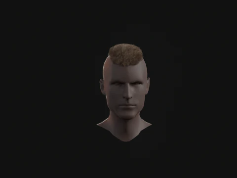 7Man buzzcut Hair 3D Model
