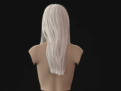 11Woman Long Hair 3D Model