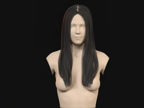 11Woman Long Hair 3D Model
