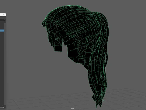 13Woman Hair Tail 3D Model