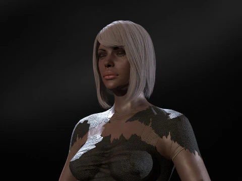 14Woman Long Kare3 3D Model