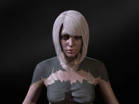 14Woman Long Kare3 3D Model