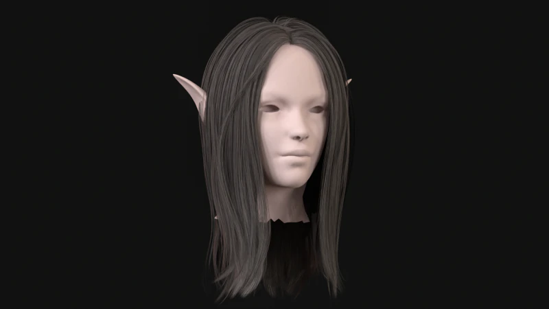17Elf Hair1 3D Model .c4d .max .obj .3ds .fbx .stl .blend