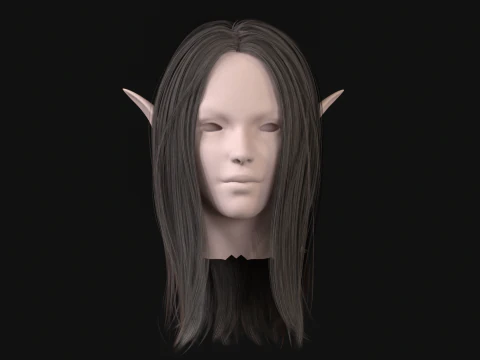 17Elf Hair1 3D Model