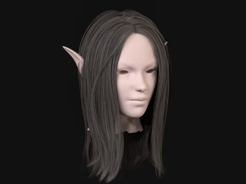 17Elf Hair1 3D Model
