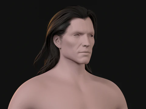 24LongManWoman Hair 3D Model